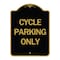 Signmission Designer Series Sign-Cycle Parking Only, Black & Gold Aluminum Sign, 18" x 24", BG-1824-24200 A-DES-BG-1824-24200 - alternate 1